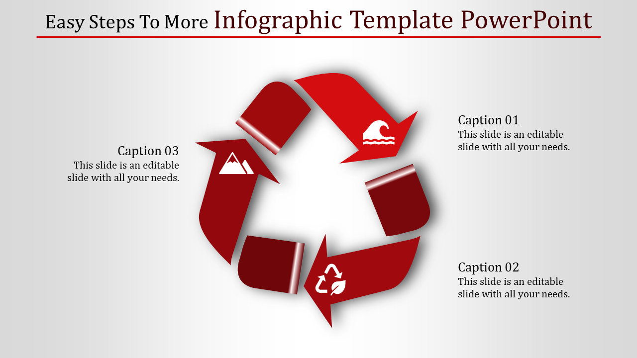 infographic template powerpoint-Easy Steps To More Infographic Template Powerpoint-Red
